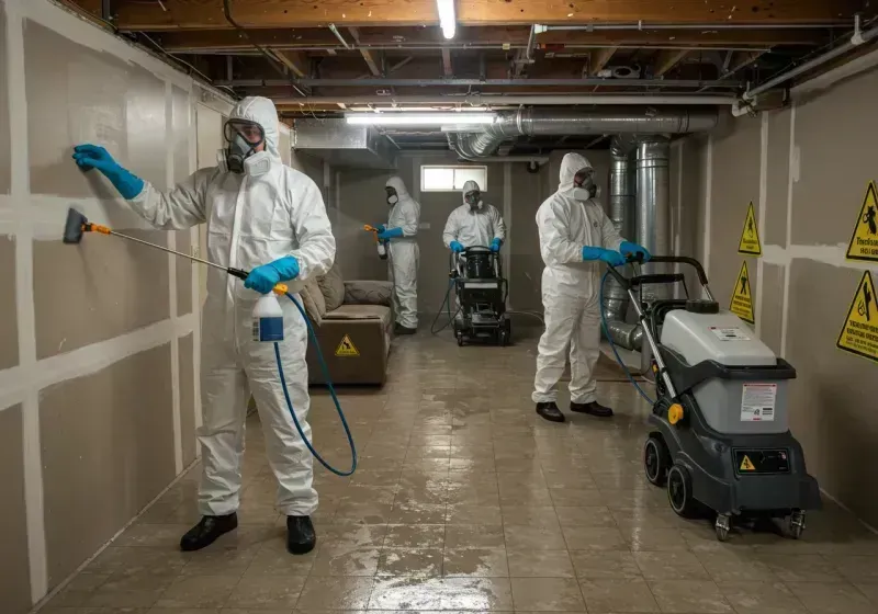 Basement Moisture Removal and Structural Drying process in Belle Haven, VA